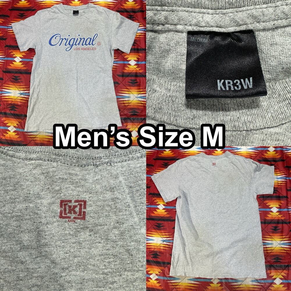 Krew Skateboarding T-Shirt Men’s Medium Gray Short Sleeve Original Los Angeles
